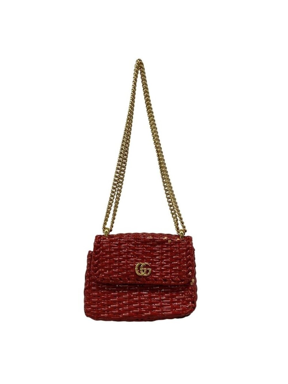 Gucci Shoulder Bag Web Wicka Mini Bag Red Chain